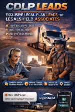 Get exclusive, real-time CDLP leads for LegalShield associates. Target commercial drivers by state, urgency, and legal issue with pay-per-lead pricing.